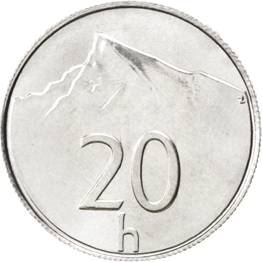 SLOVAKIA, 20 Halierov, 2001, KM #18, MS(63), Aluminum, 19.5, 0.93