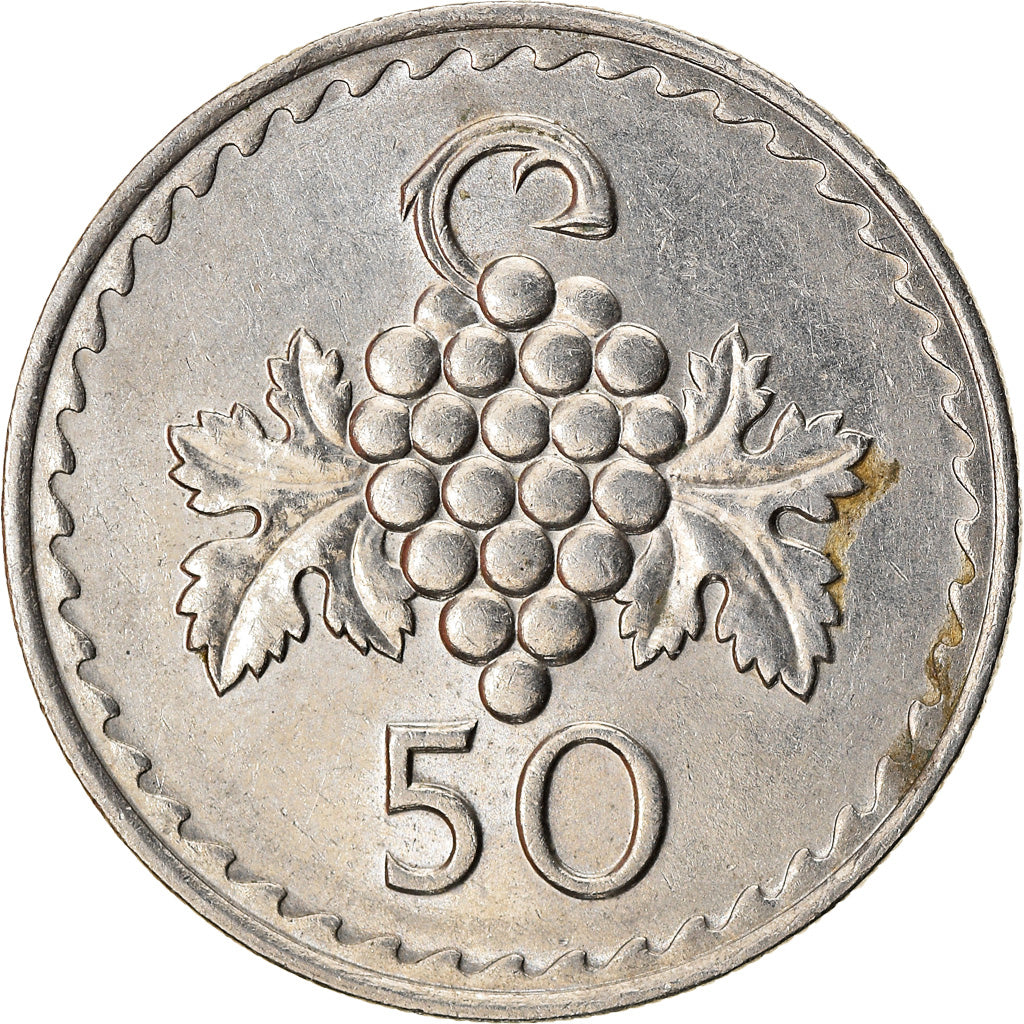 Coin, Cyprus, 50 Mils, 1981, AU(50-53), Copper-nickel, KM:41