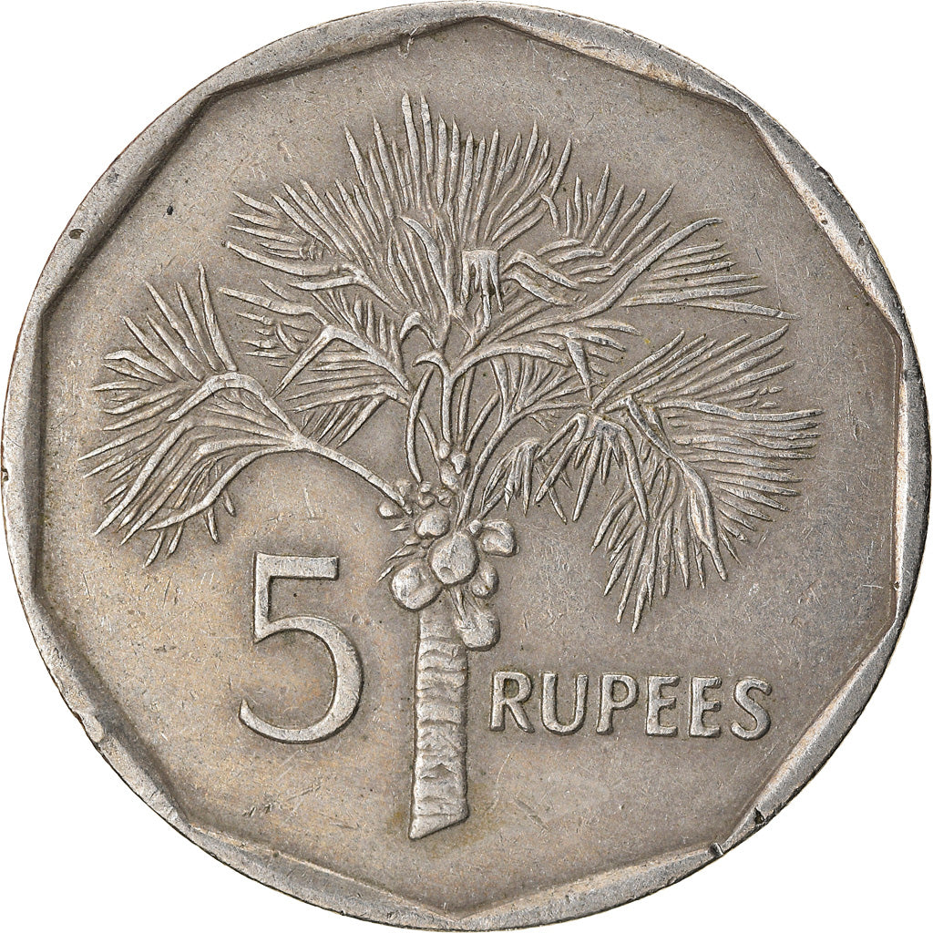 Coin, Seychelles, 5 Rupees, 1992, British Royal Mint, EF(40-45), Copper-nickel