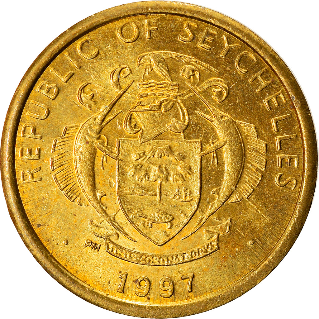 Coin, Seychelles, 5 Cents, 1997, British Royal Mint, AU(55-58), Brass, KM:47.2