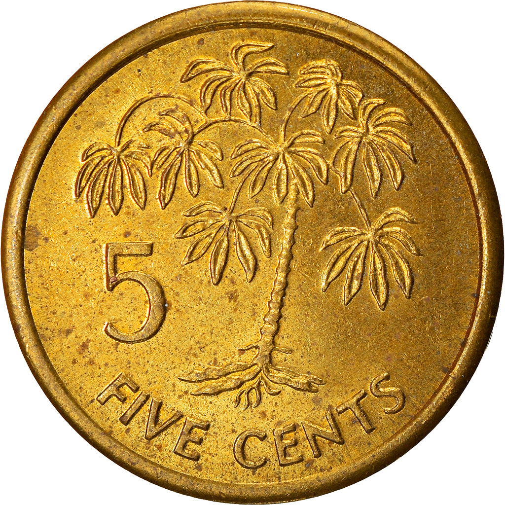 Coin, Seychelles, 5 Cents, 1997, British Royal Mint, AU(55-58), Brass, KM:47.2
