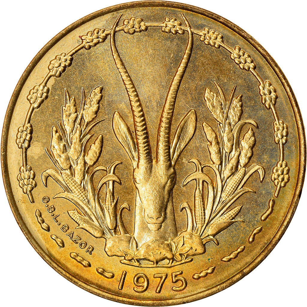 Moeda, Estados da África Ocidental, 10 Francs, 1975, MS(60-62)