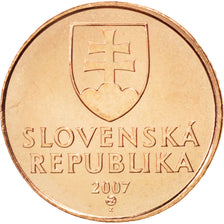 SLOVAKIA, 50 Halierov, 2007, KM #35, MS(63), Copper Plated Steel, 18.75, 2.85