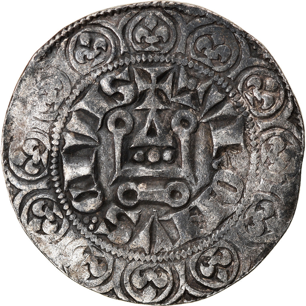 Moeda, França, Philip IV, Gros Tournois, EF(40-45), Prata, Duplessy:214