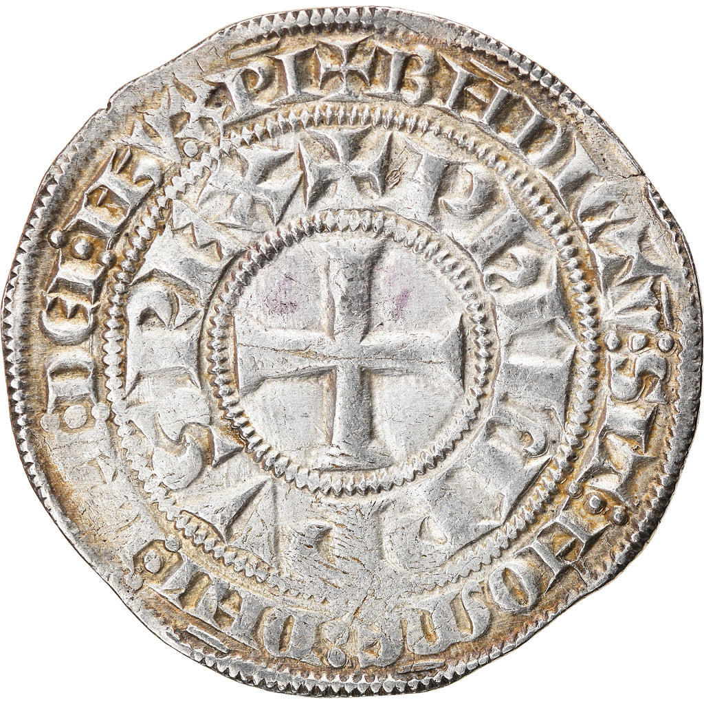 Munten, Frankrijk, Filip IV, Gros Tournois, ZF, Zilver, Duplessy:214