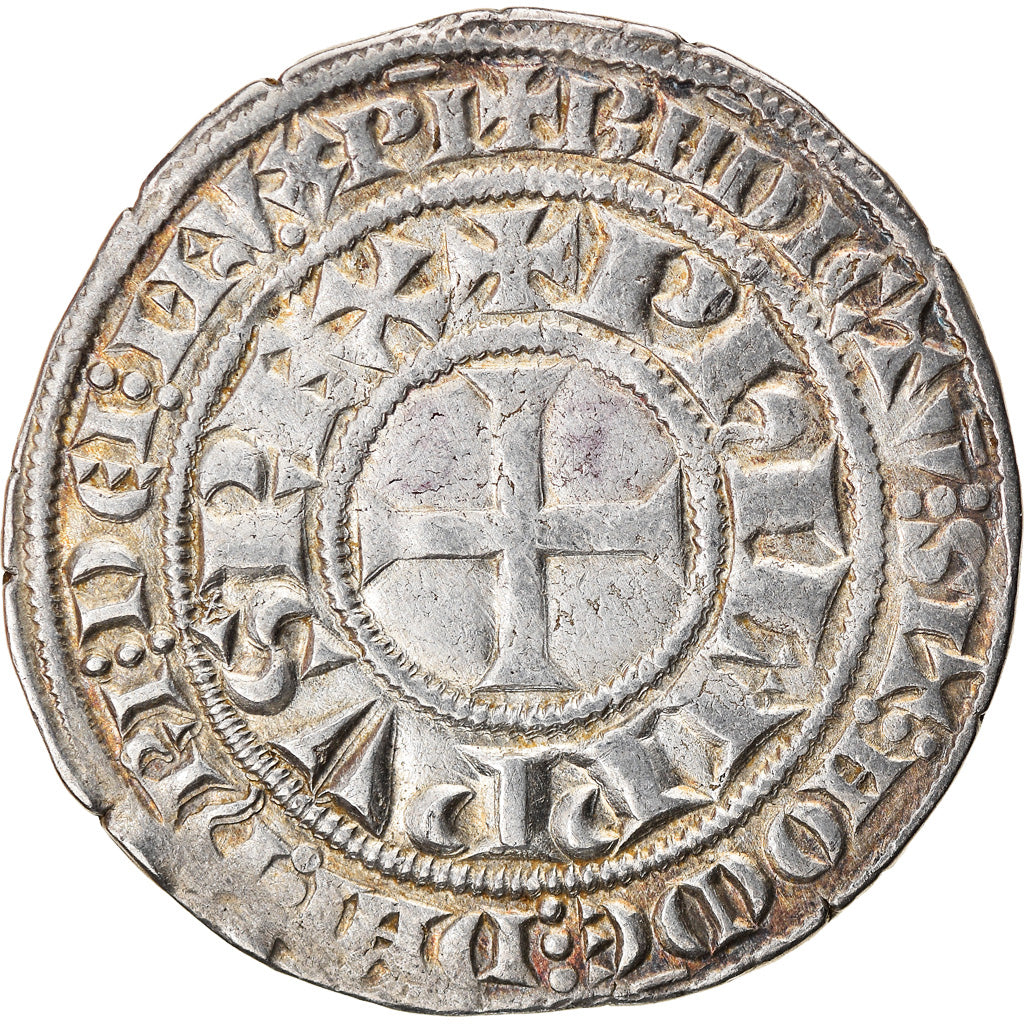 Munten, Frankrijk, Filip IV, Gros Tournois, ZF, Zilver, Duplessy:213