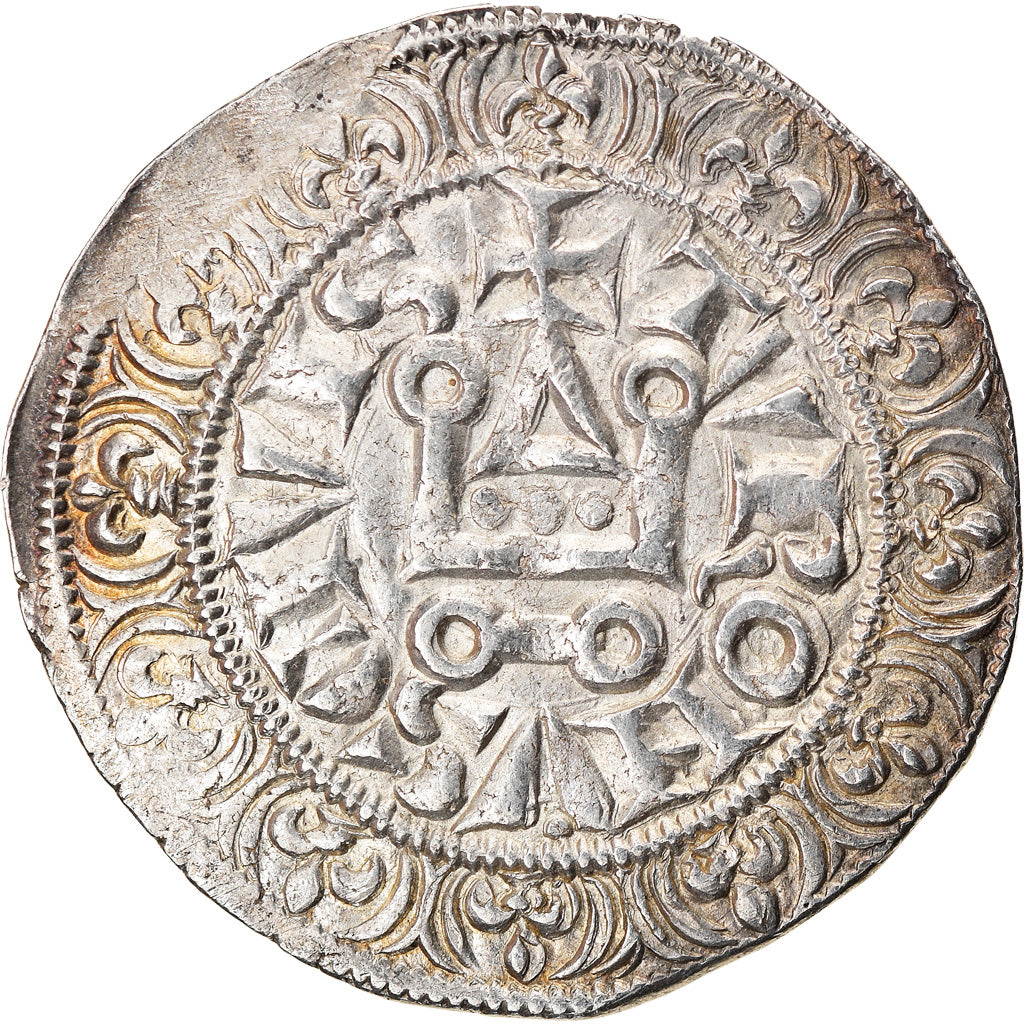 Moneta, Francja, Philip IV, Gros Tournois, AU(50-53), Srebro, Duplessy:213