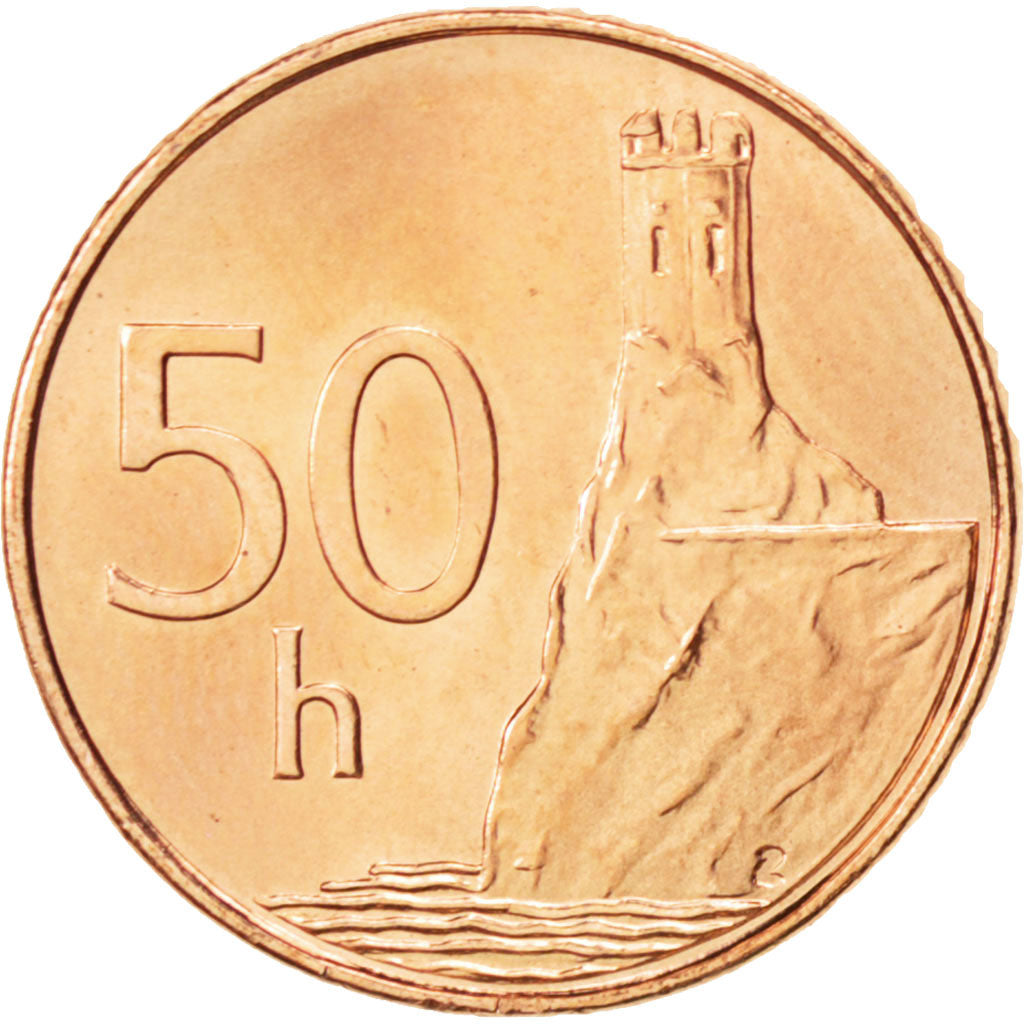 Coin, Slovakia, 50 Halierov, 2007, MS(63), Copper Plated Steel, KM:35