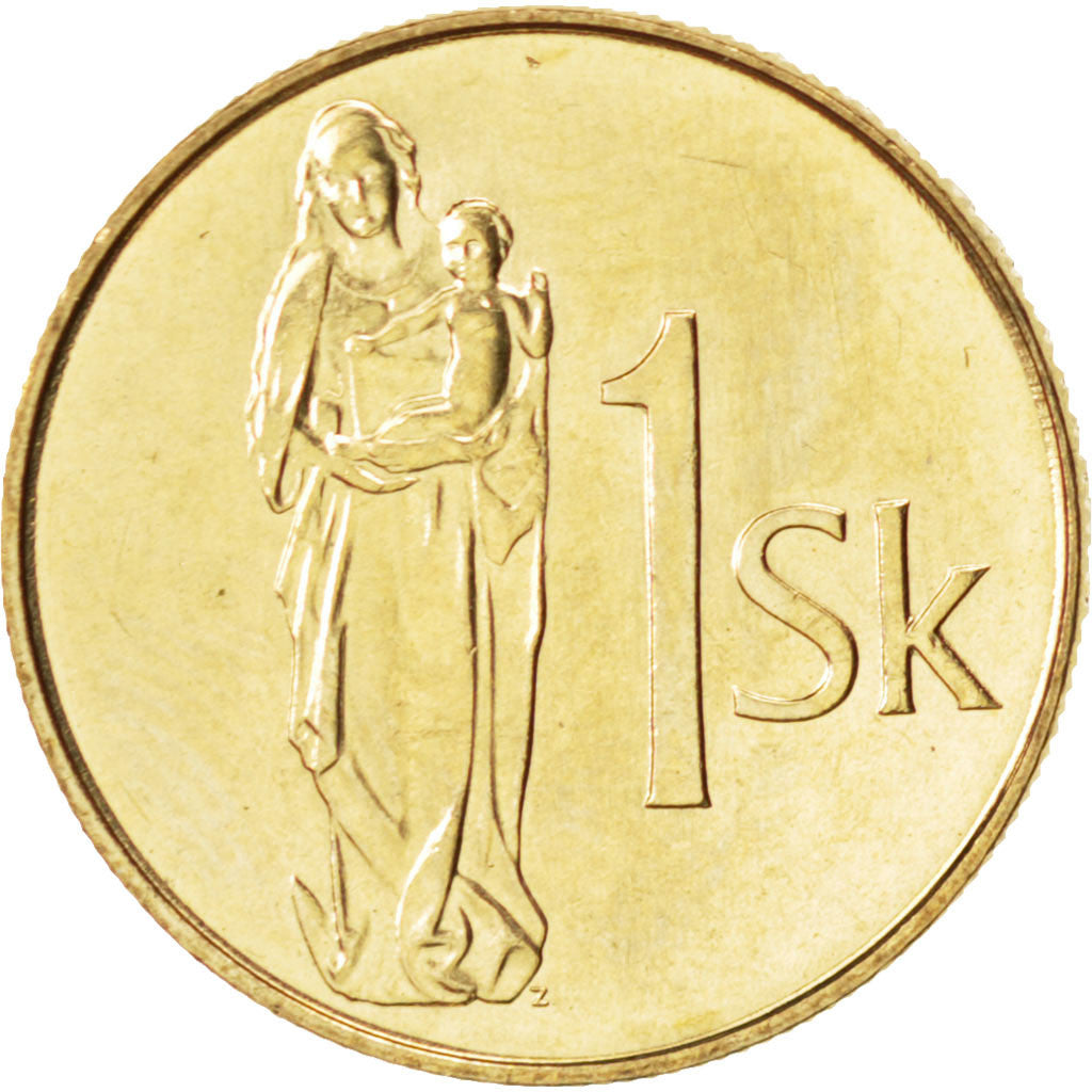 Coin, Slovakia, Koruna, 1995, MS(63), Bronze Plated Steel, KM:12
