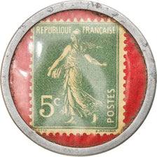 Monnaie, France, Timbre-Monnaie, Crédit Lyonnais, Paris, 5 Centimes, TTB
