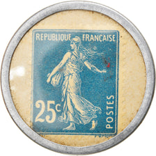 Monnaie, France, Timbre-Monnaie, Crédit Lyonnais, Paris, 25 Centimes, TTB+