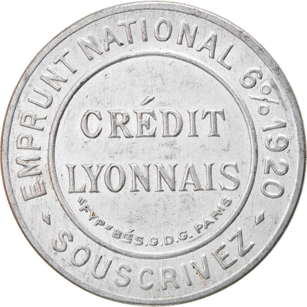 Munten, Frankrijk, Timbre-Monnaie, Crédit Lyonnais, Paris, 25 Centimes, ZF+