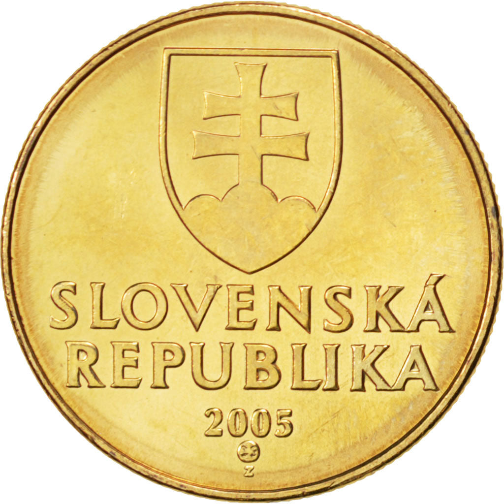 SLOVAKIA, Koruna, 2005, KM #12, MS(63), Bronze Plated Steel, 21, 3.80
