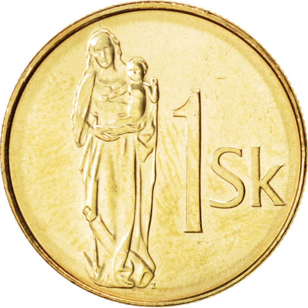 SLOVAKIA, Koruna, 2005, KM #12, MS(63), Bronze Plated Steel, 21, 3.80