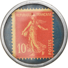 Moneta, Francia, Timbre-Monnaie, Nouvelles Galeries, 10 Centimes, BB+, Alluminio