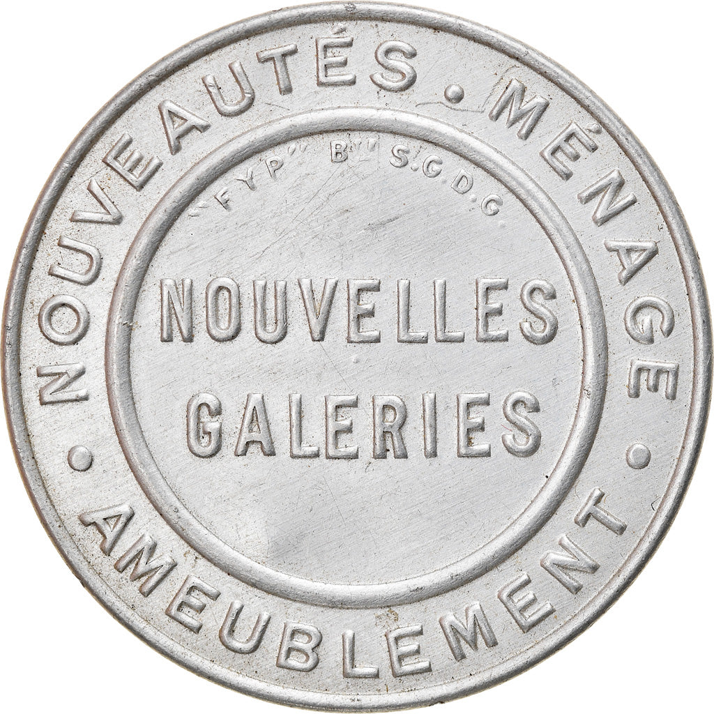 Moneta, Francia, Timbre-Monnaie, Nouvelles Galeries, 10 Centimes, BB+, Alluminio