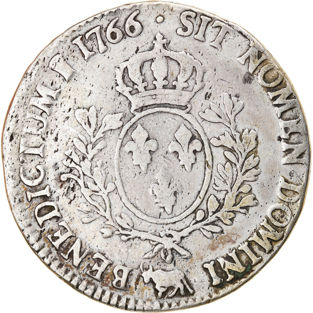Munten, Frankrijk, Louis XV, Écu de Béarn au bandeau, 1766, Pau, FR, Zilver