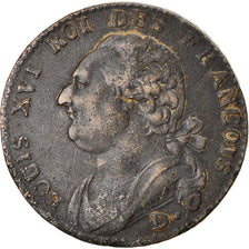 Moneda, Francia, Louis XVI, 12 Deniers, 1792, Dijon, MBC, Métal de cloche