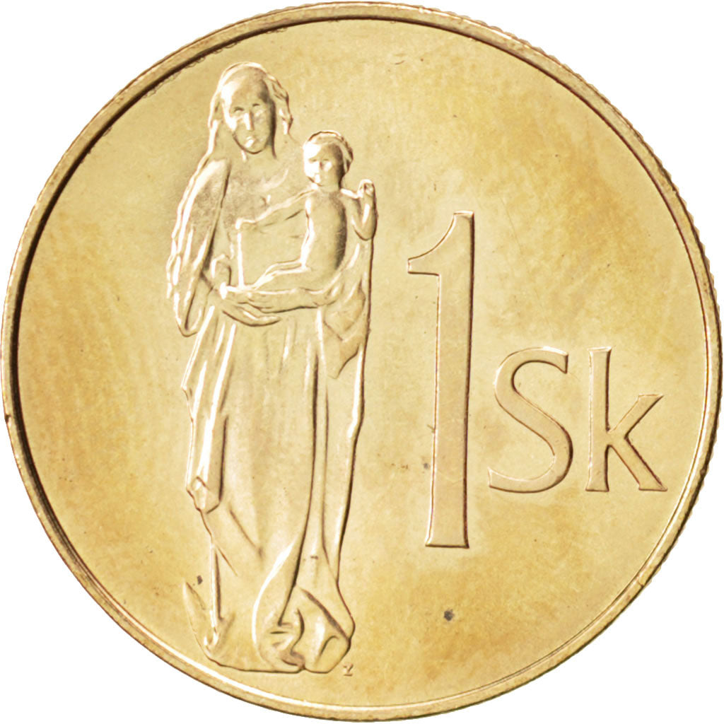 SLOVAKIA, Koruna, 2007, KM #12, MS(63), Bronze Plated Steel, 21, 3.86