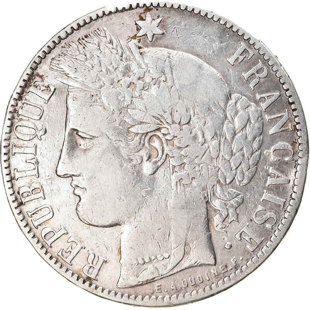 Coin, France, Cérès, 5 Francs, 1870, Bordeaux, VF(20-25), Silver, KM:818.2