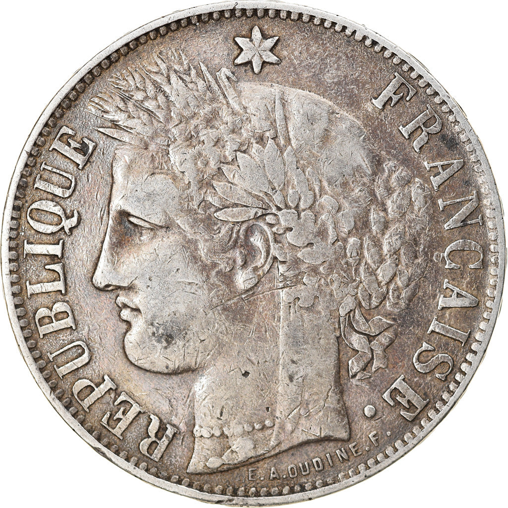Moneta, Francia, Cérès, 5 Francs, 1870, Bordeaux, MB+, Argento, KM:818.2