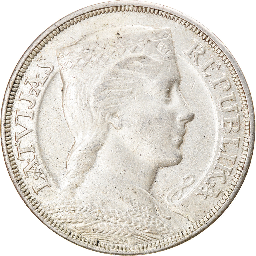 Coin, Latvia, 5 Lati, 1931, EF(40-45), Silver, KM:9