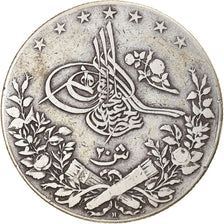 Moeda, Egito, Abdul Hamid II, 20 Qirsh, 1907 (AH 1293/33), Misr, VF(30-35)