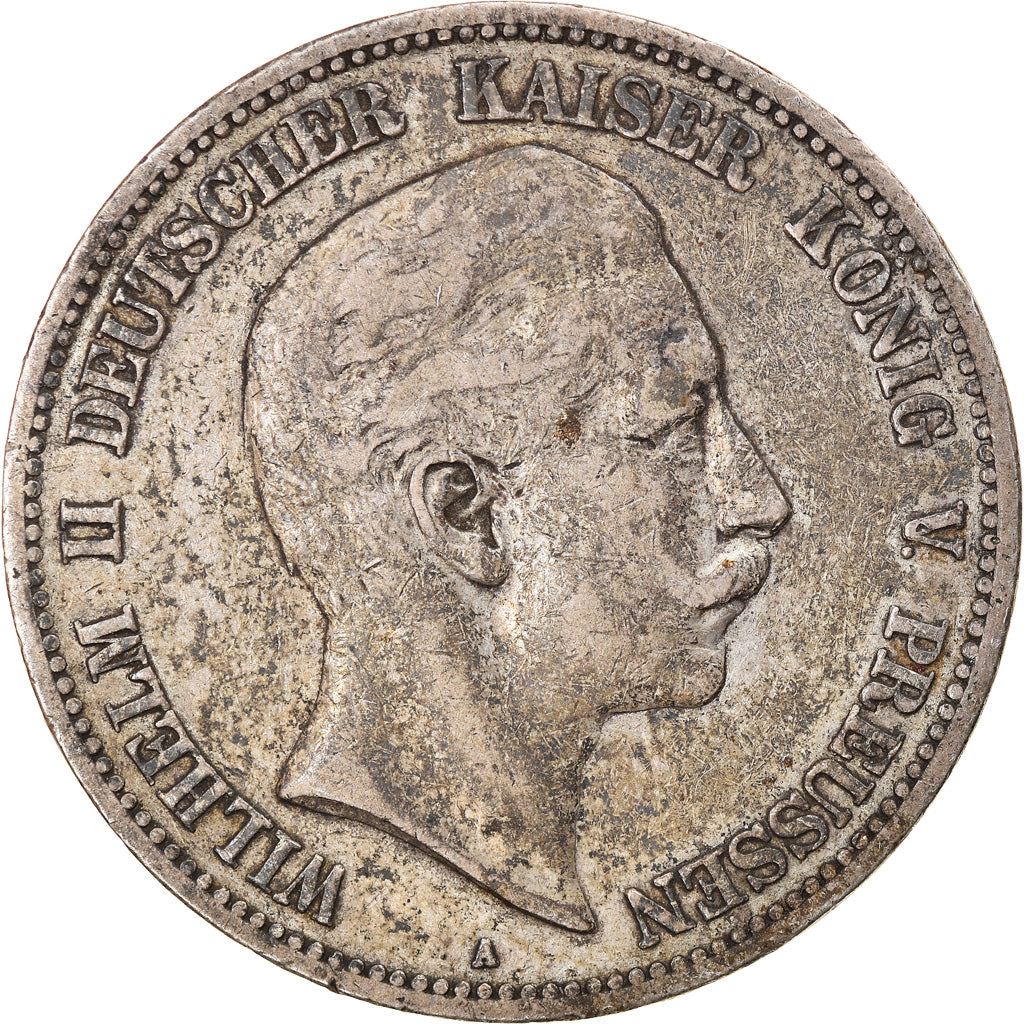 Coin, German States, PRUSSIA, Wilhelm II, 5 Mark, 1898, Berlin, VF(30-35)