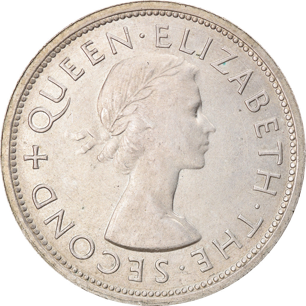 Coin, Southern Rhodesia, Elizabeth II, Crown, 1953, MS(60-62), Silver, KM:27