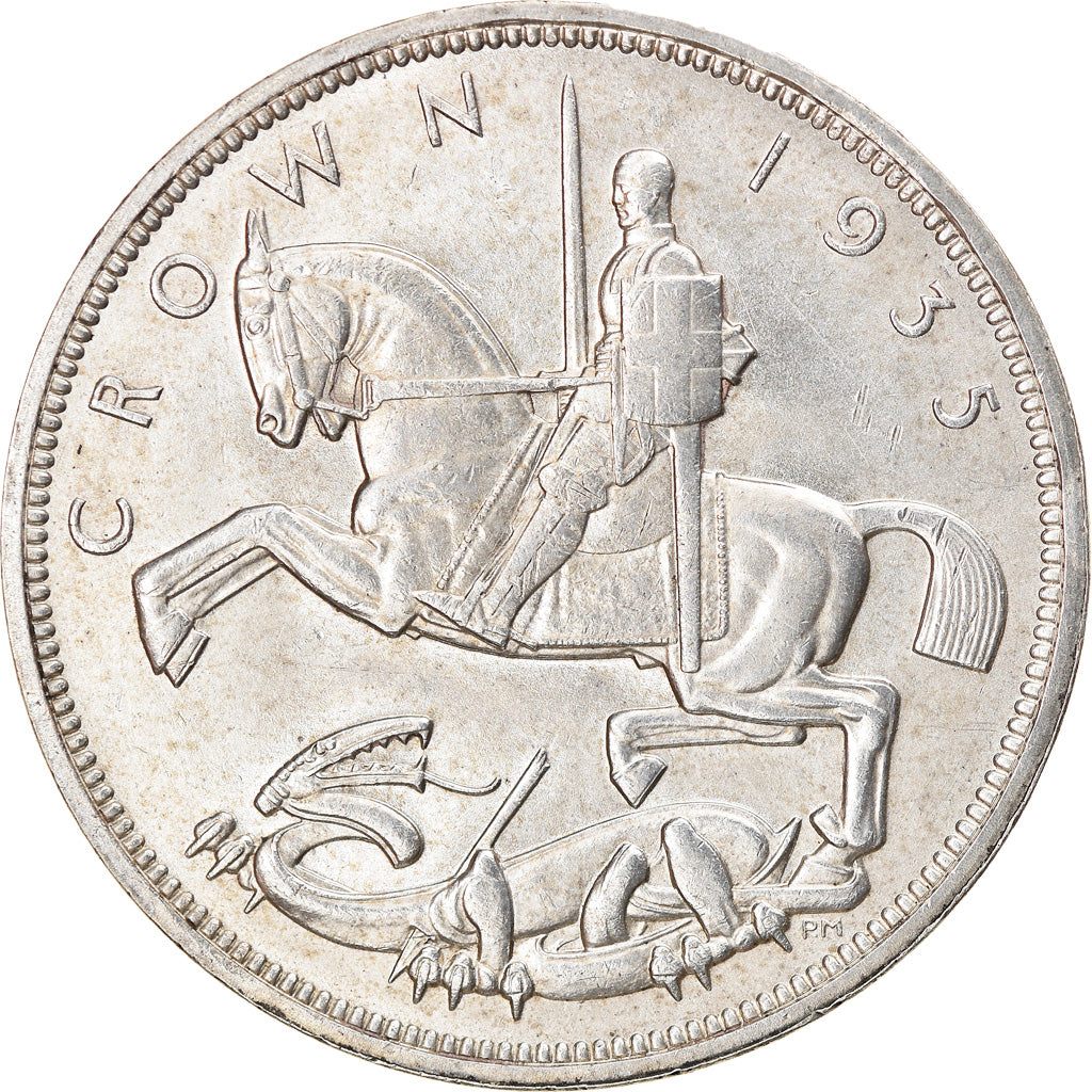 Coin, Great Britain, George V, Crown, 1935, AU(50-53), Silver, KM:842