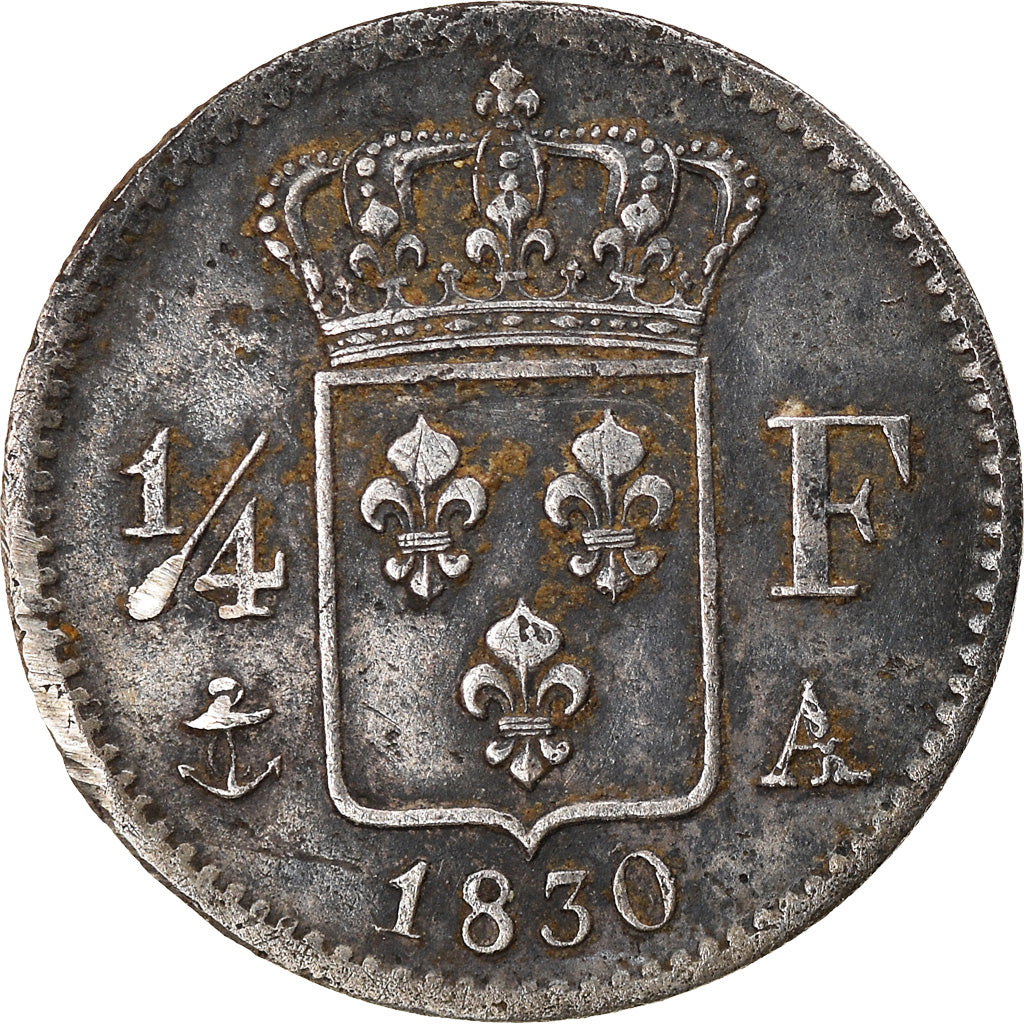 Coin, France, Charles X, 1/4 Franc, 1830, Paris, EF(40-45), Silver, KM:722.1