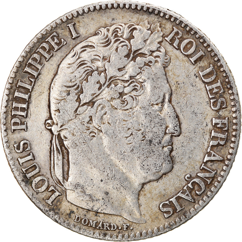 Moneda, Francia, Louis-Philippe, Franc, 1845, Paris, BC+, Plata, KM:748.1
