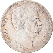 Coin, Italy, Umberto I, 5 Lire, 1879, Rome, EF(40-45), Silver, KM:20