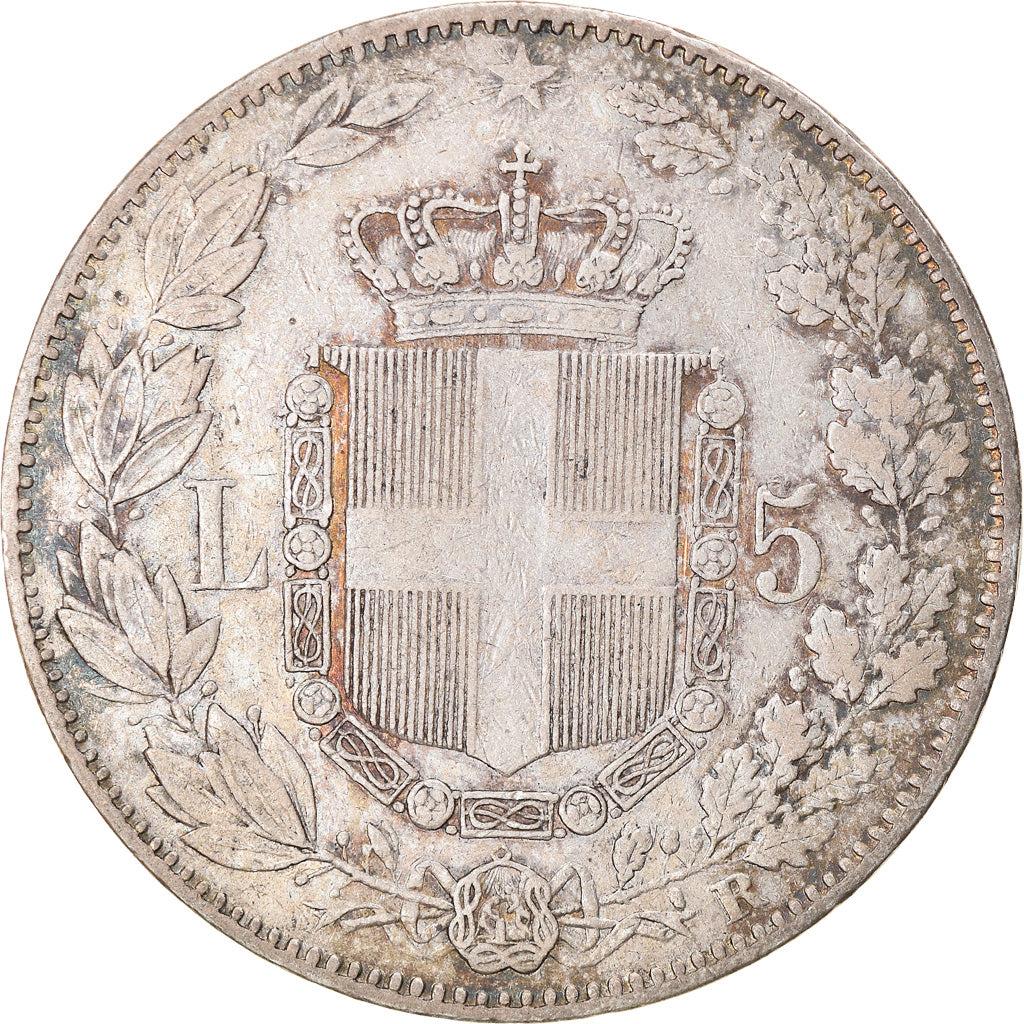 Coin, Italy, Umberto I, 5 Lire, 1879, Rome, EF(40-45), Silver, KM:20