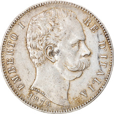 Coin, Italy, Umberto I, 5 Lire, 1879, Rome, EF(40-45), Silver, KM:20