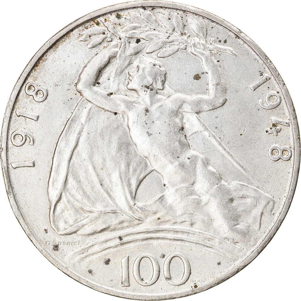 Coin, Czechoslovakia, 100 Korun, 1948, AU(55-58), Silver, KM:27