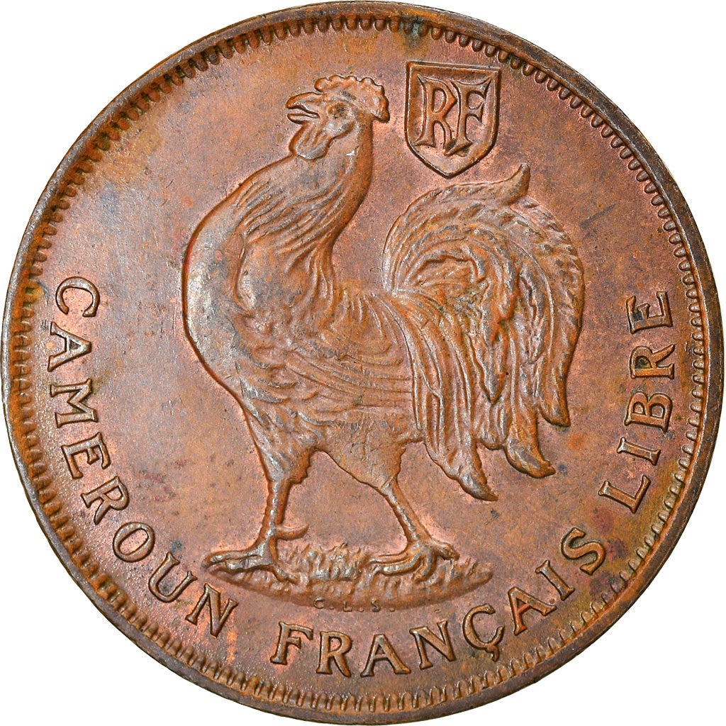 Coin, Cameroon, Franc, 1943, Pretoria, AU(55-58), Bronze, KM:5