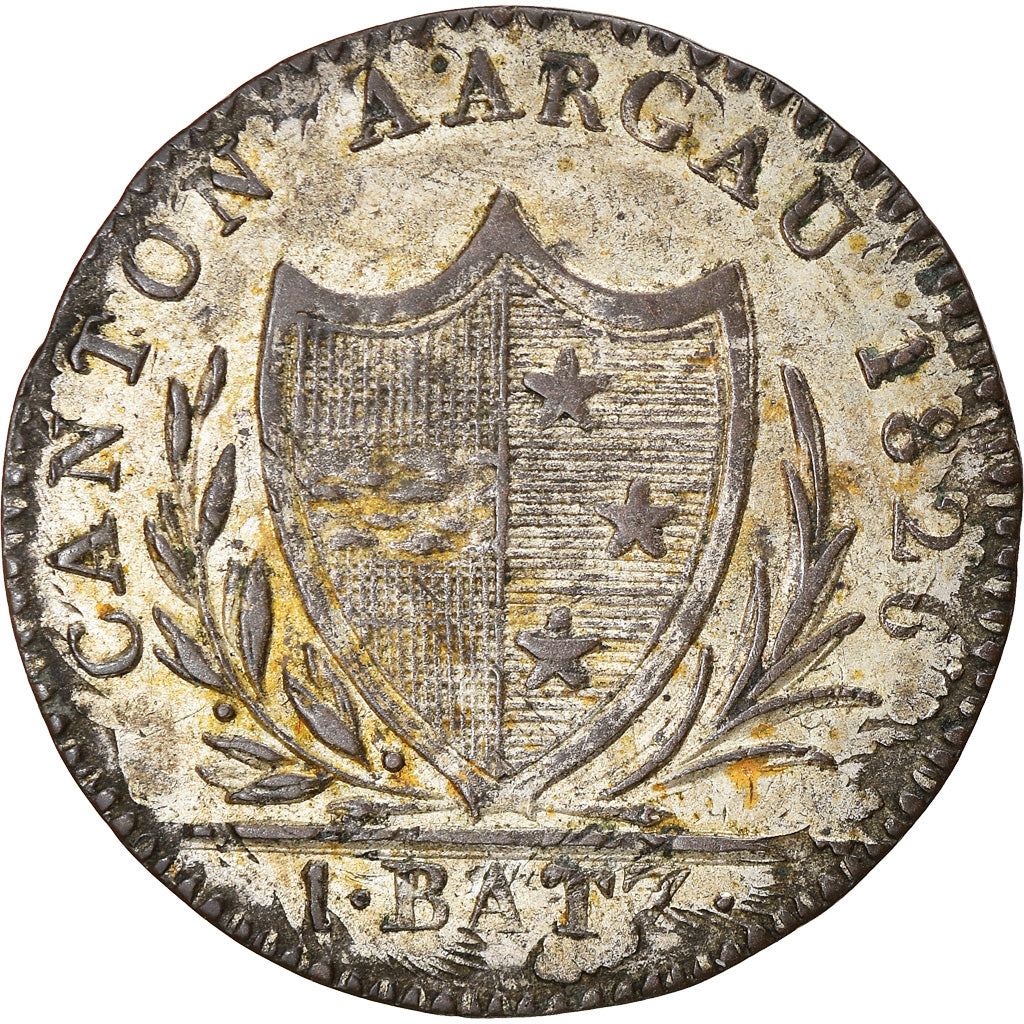 Coin, SWISS CANTONS, AARGAU, Batzen, 1826, AU(50-53), Billon, KM:21