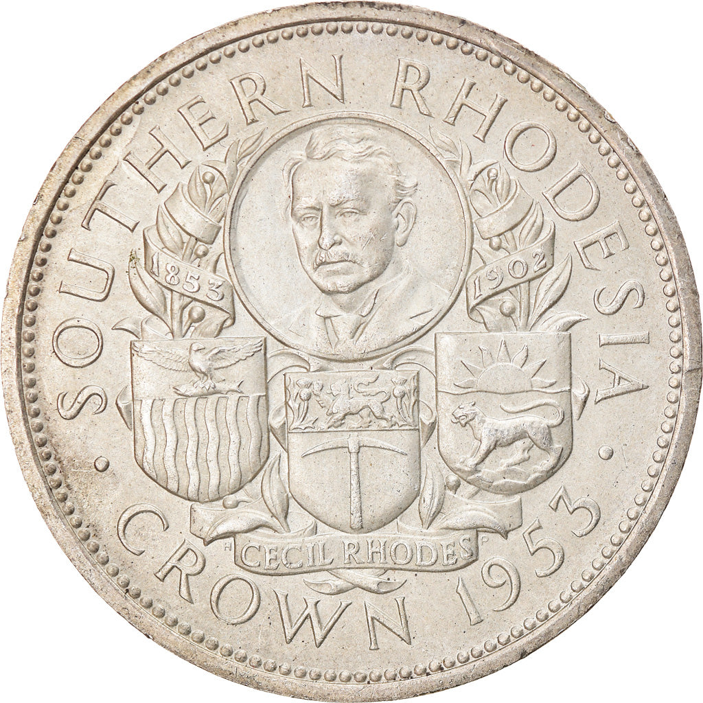 Coin, Southern Rhodesia, Elizabeth II, Crown, 1953, AU(55-58), Silver, KM:27