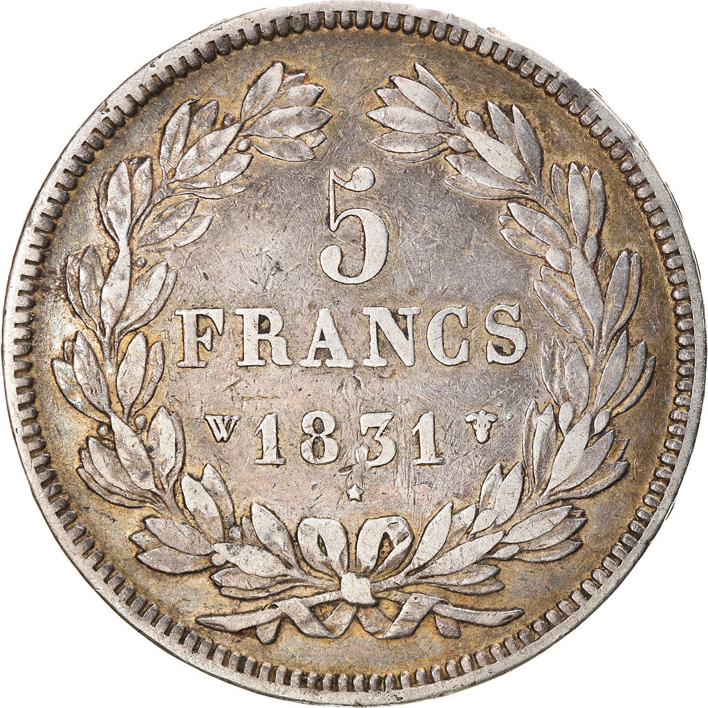 Coin, France, Louis-Philippe, 5 Francs, 1831, Lille, VF(30-35), Silver