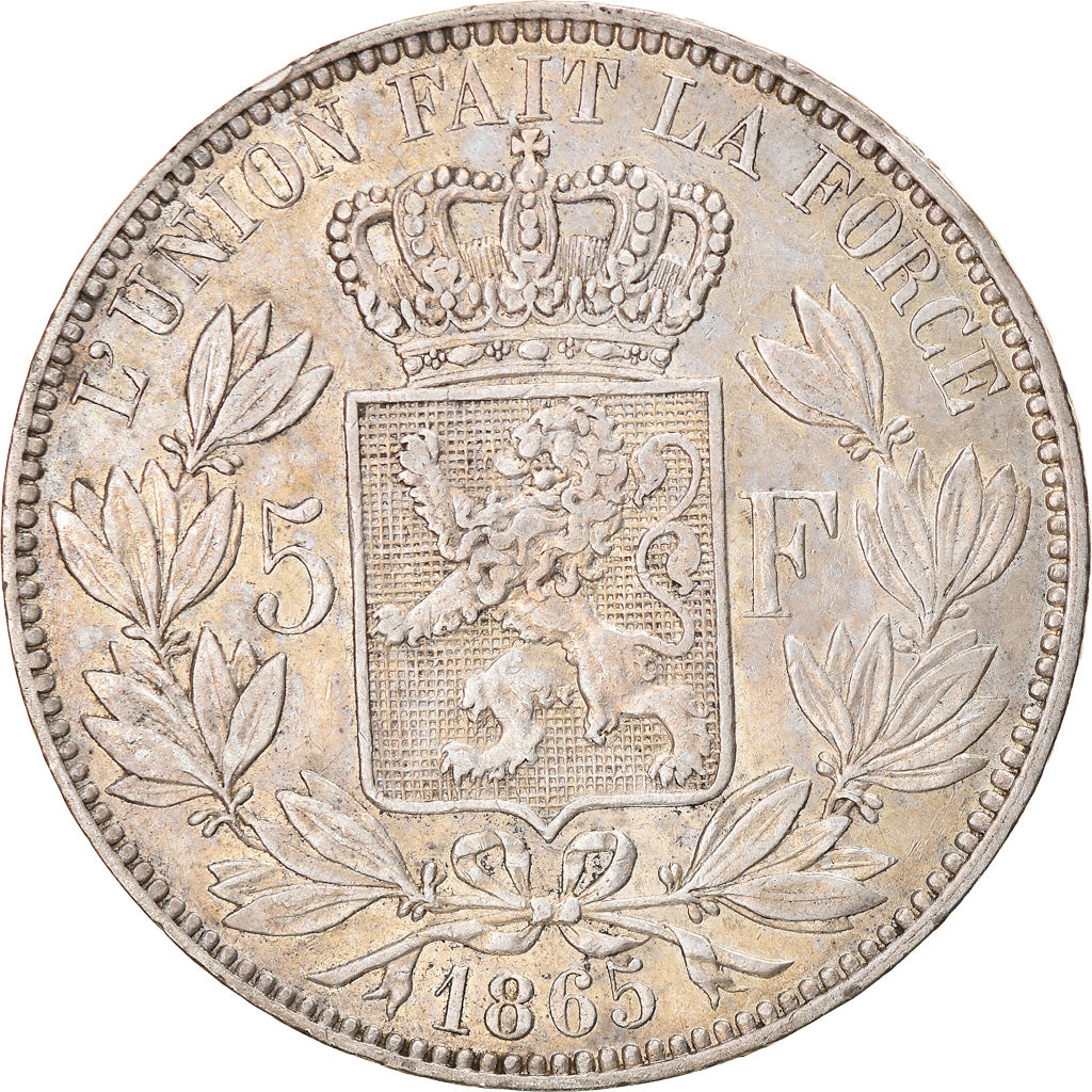 Münze, Belgien, Leopold I, 5 Francs, 5 Frank, 1865, SS, Silber, KM:17