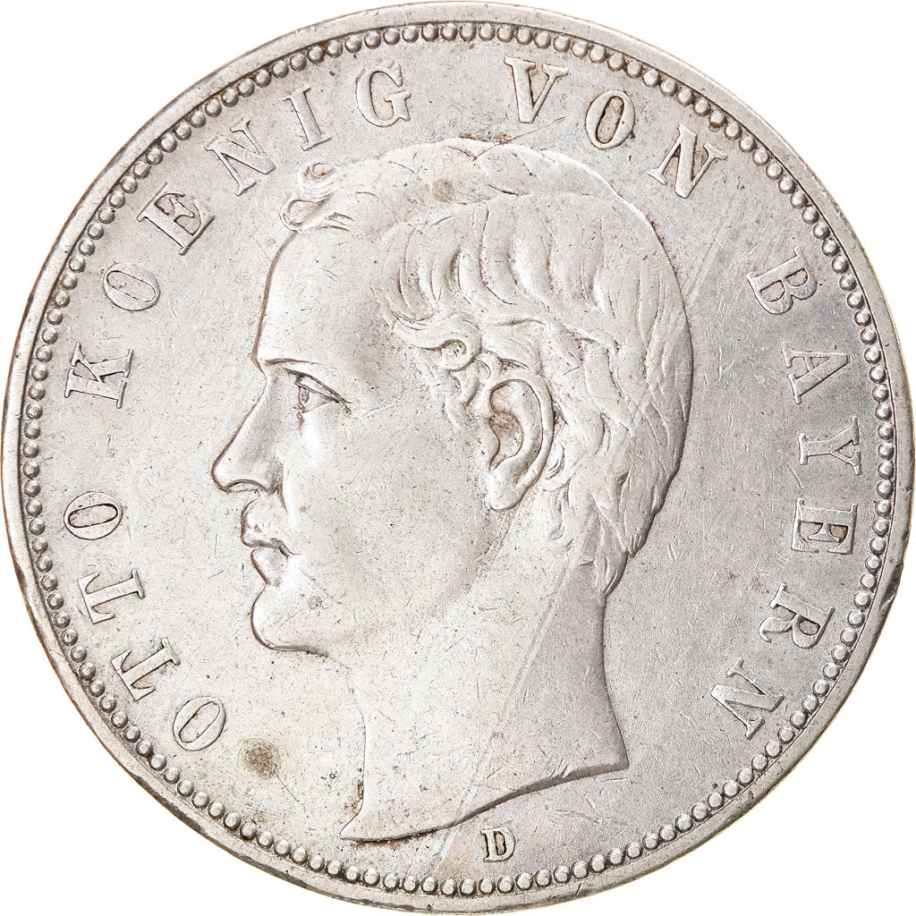 Moneda, Estados alemanes, BAVARIA, Otto, 5 Mark, 1908, Munich, MBC, Plata