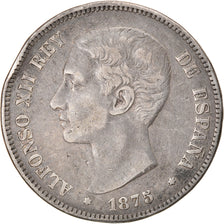 Coin, Spain, Alfonso XII, 5 Pesetas, 1875, VF(30-35), Silver, KM:671