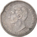 Moneta, Spagna, Alfonso XII, 5 Pesetas, 1875, MB+, Argento, KM:671