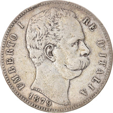 Münze, Italien, Umberto I, 5 Lire, 1879, Rome, S, Silber, KM:20