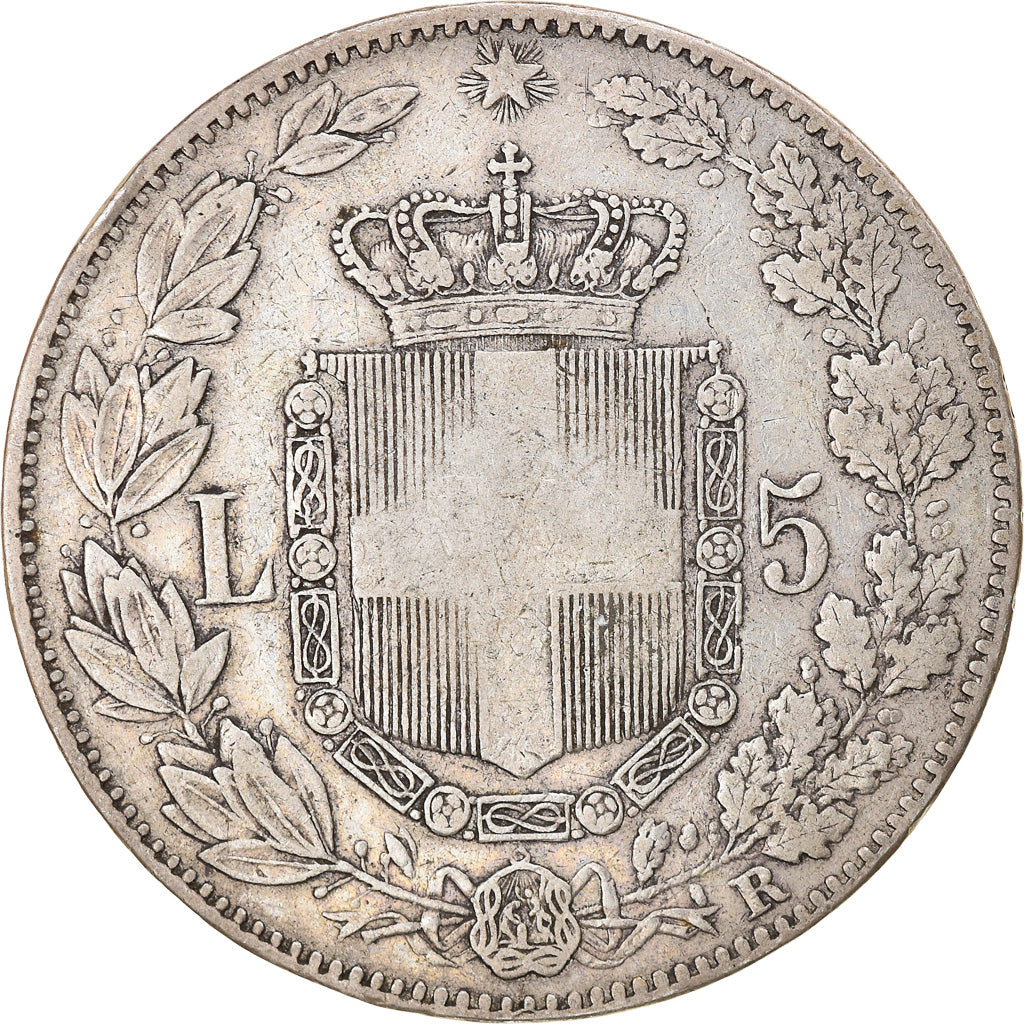 Münze, Italien, Umberto I, 5 Lire, 1879, Rome, S, Silber, KM:20