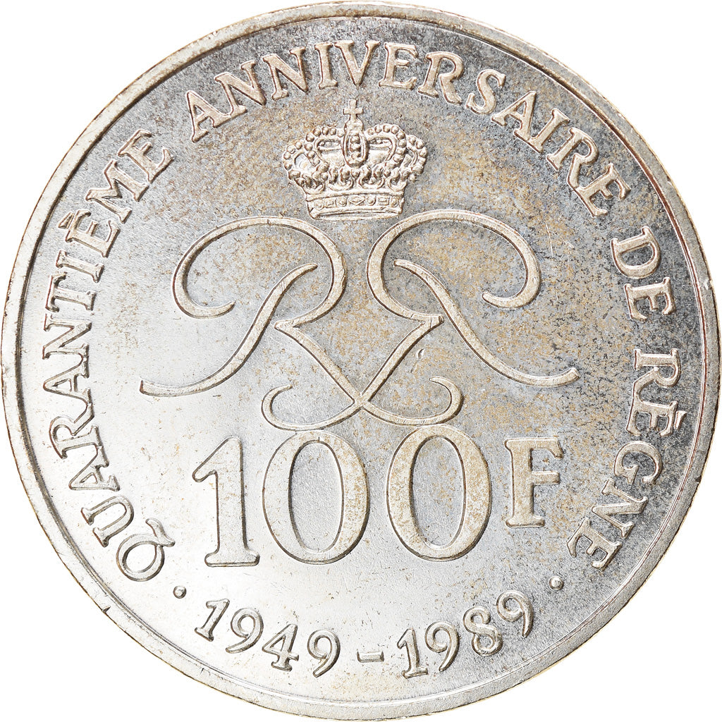 Coin, Monaco, Rainier III, 100 Francs, 1989, MS(60-62), Silver, KM:164