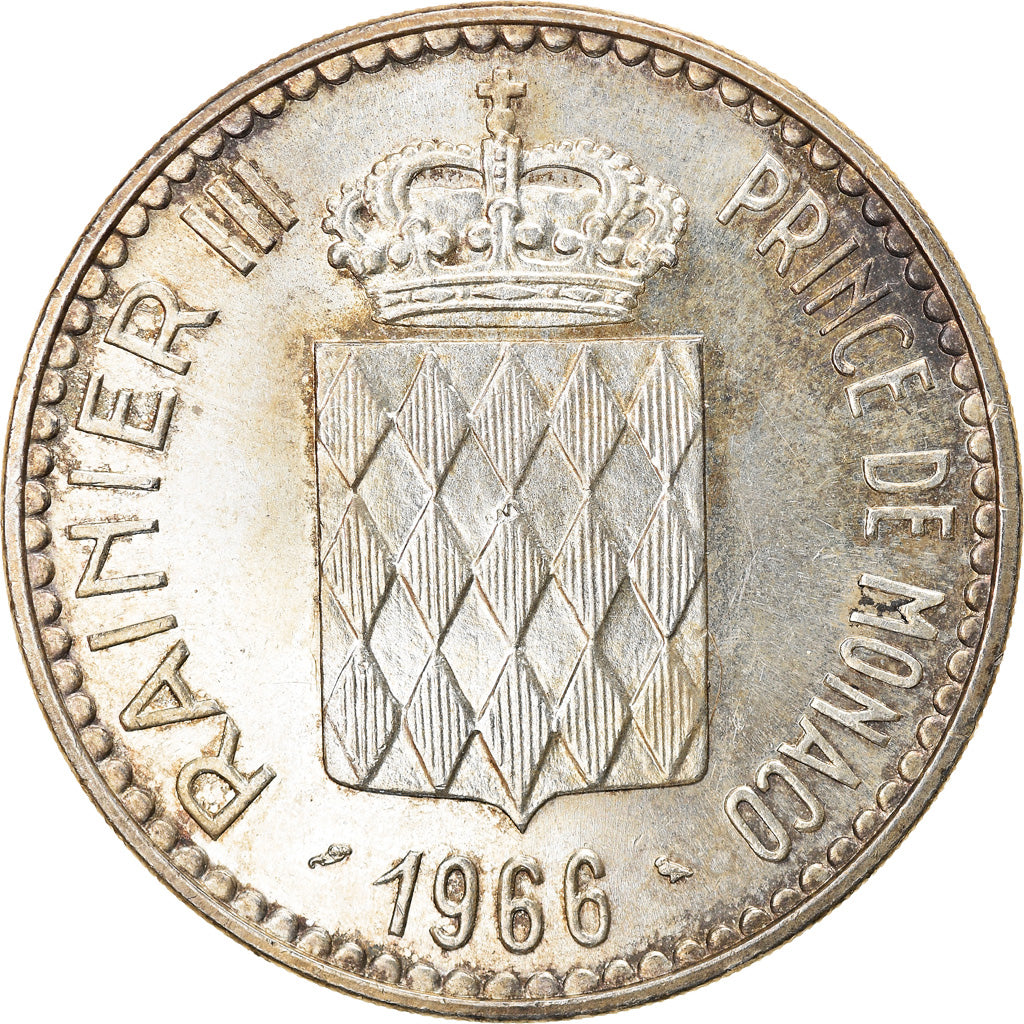 Monnaie, Monaco, Rainier III, 10 Francs, 1966, SUP, Argent, Gadoury:MC155