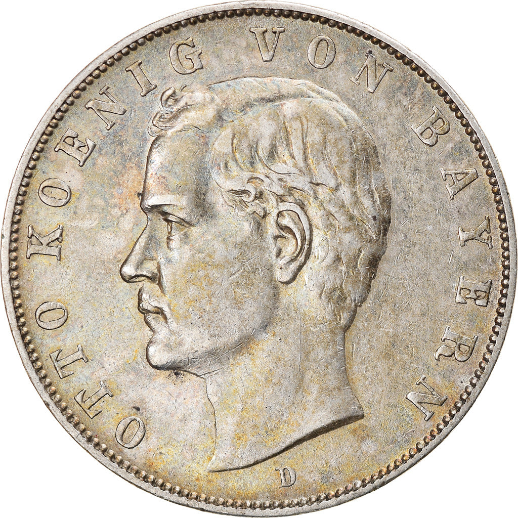 Moneta, Stati tedeschi, BAVARIA, Otto, 3 Mark, 1910, Munich, BB, Argento, KM:996