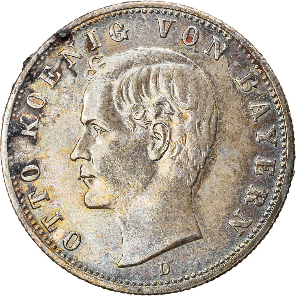 Moneta, Stati tedeschi, BAVARIA, Otto, 2 Mark, 1908, Munich, BB+, Argento